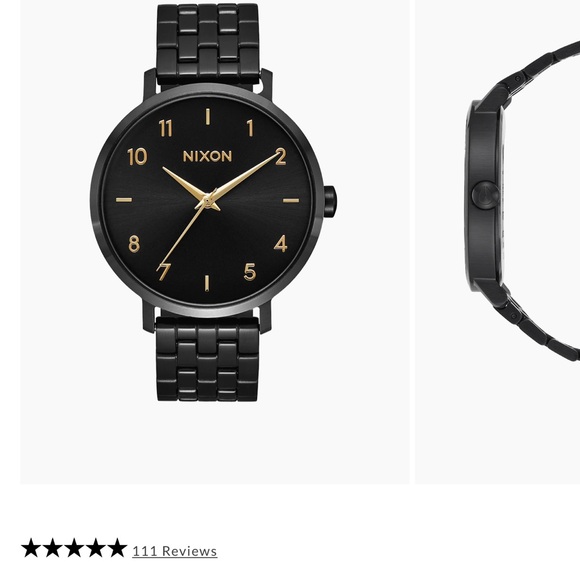 Women\'s Nixon Black and Gold Watch